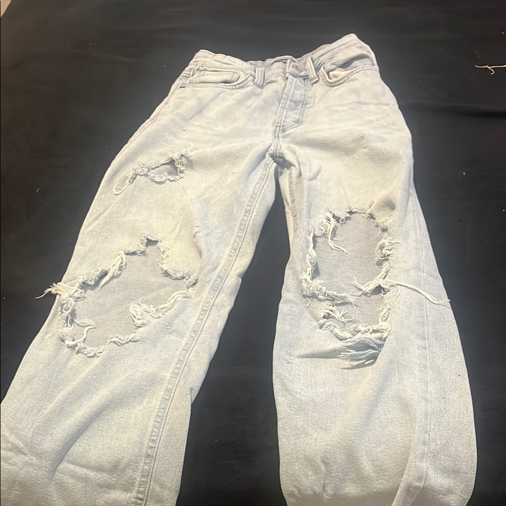 Wild Pair Light Blue Ripped Boyfriend Jeans
